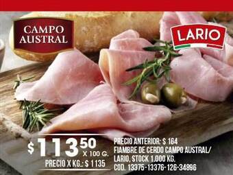 Coto Fiambre de cerdo campo austral lario oferta