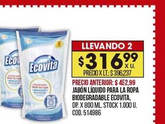 Coto Jabón liquido para la ropa biodegradable ecovita oferta