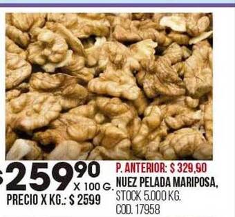 Coto Nuez pelada mariposa oferta