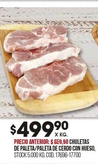 Coto Chuletas de paleta paleta de cerdo con hueso oferta