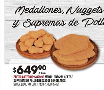 Coto Medallones nuggets supremas de pollo rebozados congelados oferta