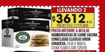 Coto Hamburguesa de carne vacuna congeladas clasicas union ganadera oferta