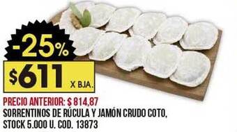 Coto Sorrentinos de rúcula y jamón crudo coto oferta