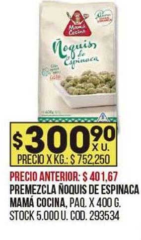 Coto Premezcla ñoquis de espinaca mamá cocina oferta
