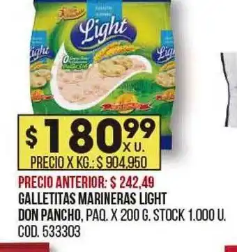 Coto Galletitas marineras light don pancho oferta