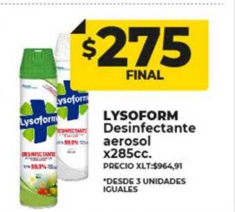 Supermayorista Vital Lysoform desinfectante aerosol oferta