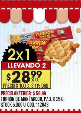 Coto Turrón de mani arcor oferta