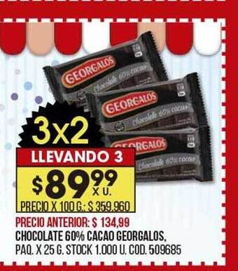 Coto Chocolate 60% cacao georgalos oferta