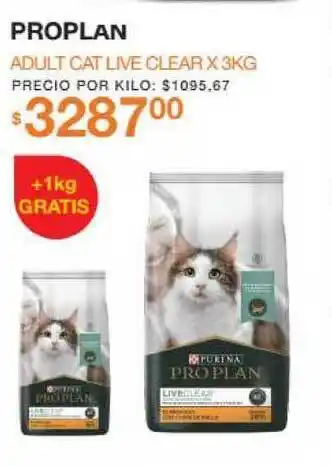 Puppis Proplan Adult Cat Live Clear 3KG oferta