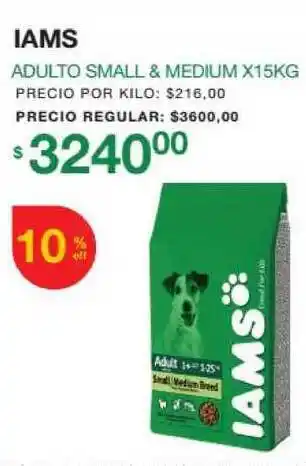 Puppis Iams Adulto Small & Medium 15KG oferta