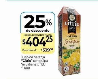 La Anonima Jugo de naranja oferta