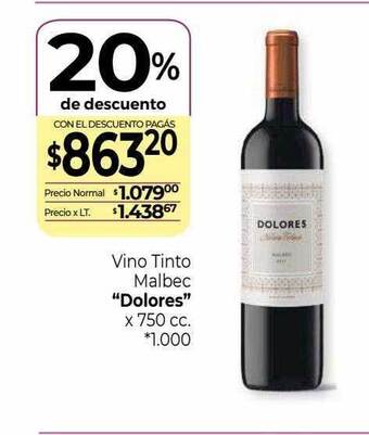 La Anonima Vino tinto malbec oferta
