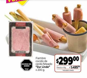 La Anonima Fiambre cocido de cerdo feteado oferta