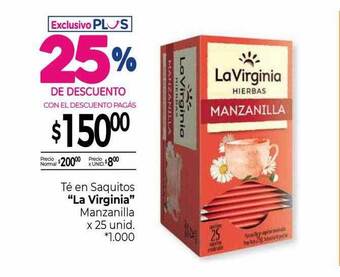 La Anonima Té en saquitos oferta