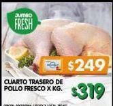 Jumbo Cuarto trasero de pollo fresco x kg oferta