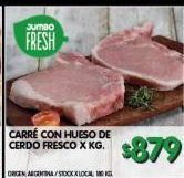 Jumbo Carré con hueso de cerdo fresco x kg oferta