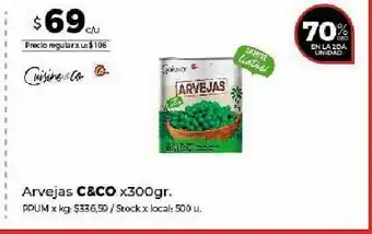 Disco Arvejas c&co x 300 gr oferta