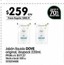 Jumbo Jabón líquido dove original, doypack 220ml oferta