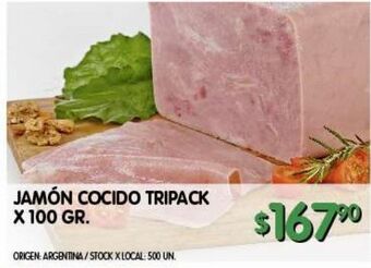 Jumbo Jamón cocido tripack x 100g oferta