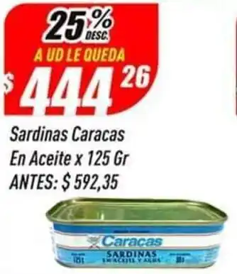 Supermercados Comodin Sardinas Caracas en Aceite x 125g oferta