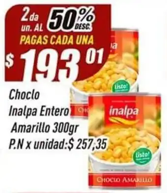 Supermercados Comodin Choclo Inalpa Entero Amarillo x 300g oferta