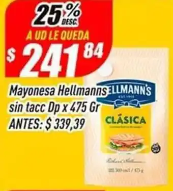 Supermercados Comodin Mayonesa Hellmann's Clásica DP x 475g oferta