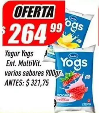 Supermercados Comodin Yogur Yogs ent. MultiVit. varios sabores 900g oferta