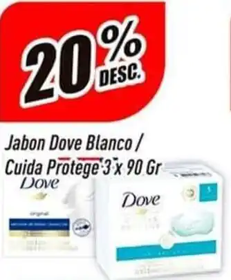 Supermercados Comodin Jabon Dove Blanco / Cuida Protega 3 x 90g oferta