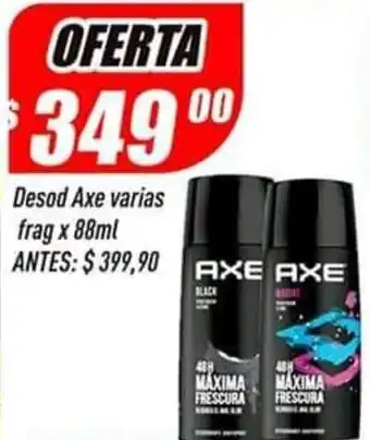 Supermercados Comodin Desodorante Axe varias fragancias x 88ml oferta