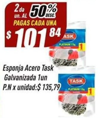 Supermercados Comodin Esponja Acero Task Galvanizada 1un oferta