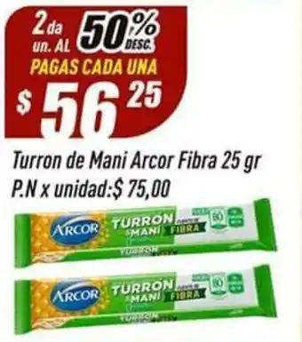 Supermercados Comodin Turron de Mani Arcor Fibra 25g oferta