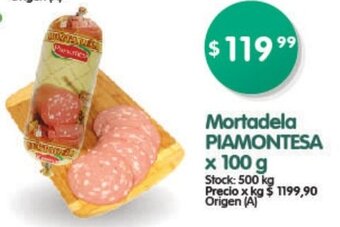 Supermercados Buenos Días Mortadela PIAMONTESA x 100g oferta