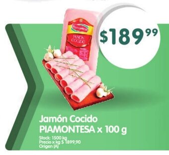 Supermercados Buenos Días Jamón Cocido PIAMONTESA x 100g oferta