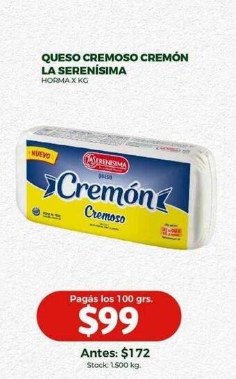 Super MAMI Queso cremoso cremón la serenísima oferta