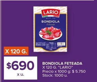 Carrefour Maxi Bondiola lario x 120g oferta
