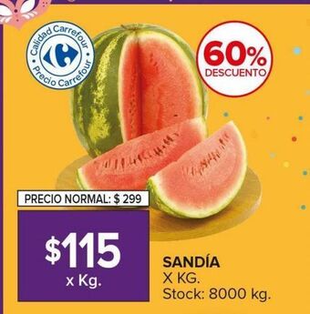 Carrefour Maxi Sandía x kg oferta