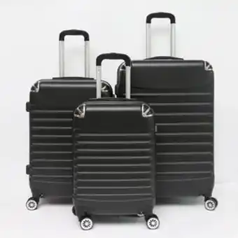 Frávega Set 3 valijas rigidas tm 8 ruedas 61901 negro oferta