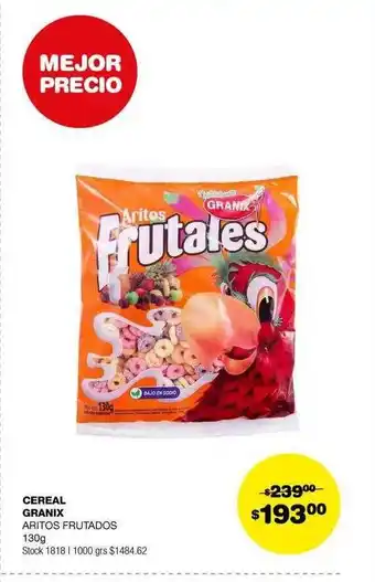 Atomo Conviene Cereal granix aritos frutados oferta