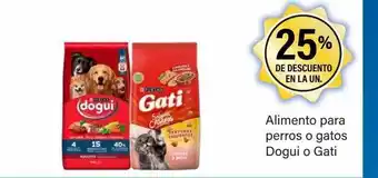 Supermercados Damesco Alimento para perros o gatos dogui o gati 25% de descuento en la un. oferta