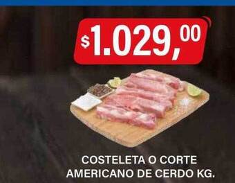 Supermercados Damesco Costeleta o corte americano de cerdo oferta