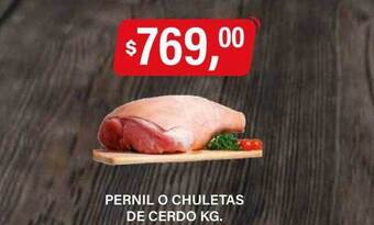 Supermercados Damesco Pernil o chuletas de cerdo oferta