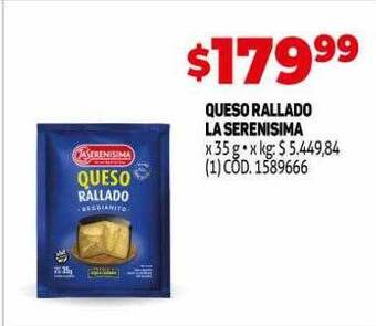 Makro Queso rallado la serenisima oferta