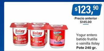 Supermercados Damesco Yogur entero batido frutilla o vainilla ilolay oferta