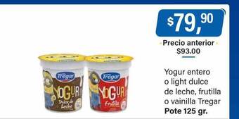 Supermercados Damesco Yogur entero o light dulce de leche, frutilla o vainilla tregar oferta