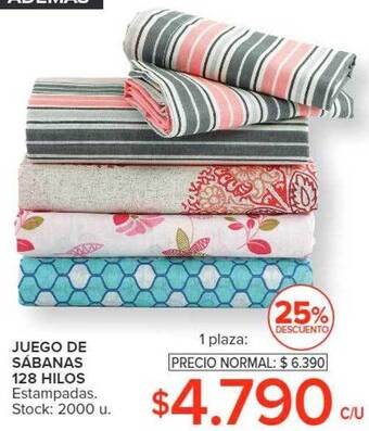 Carrefour Juego de sábanas 128 hilos oferta