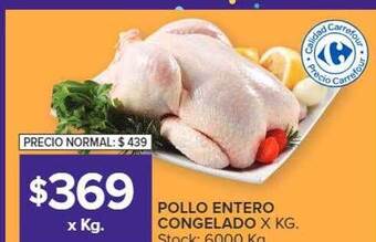 Carrefour Pollo entero congelado oferta