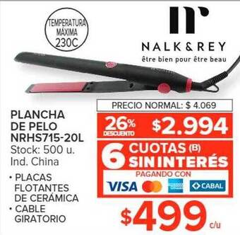 Carrefour Plancha de pelo nrhs715-20l oferta