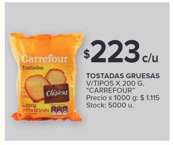 Carrefour Tostadas gruesas v-tipos oferta