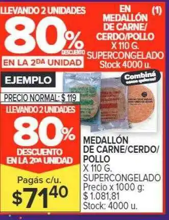 Carrefour Medallón de carne, cerdo o pollo oferta