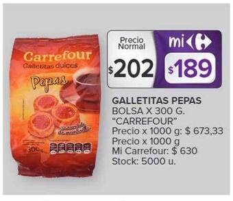 Carrefour Galletitas pepas oferta